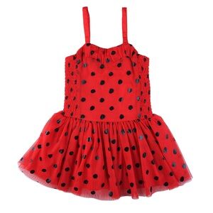 Stella McCartney Kids Red Polka Dot Ladybug Tulle Dress